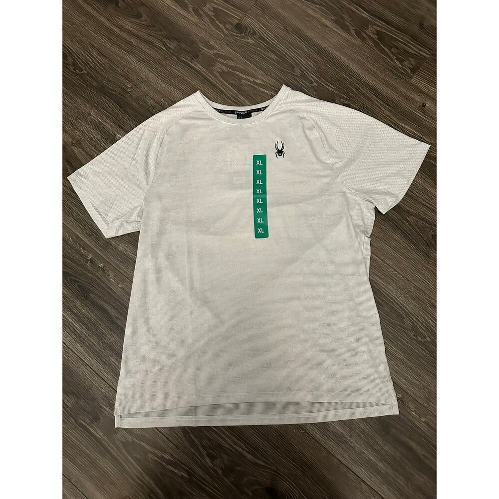 Spyder Active Men's Short-Sleeve 4-Way Stretch T-Shirt Size XL White